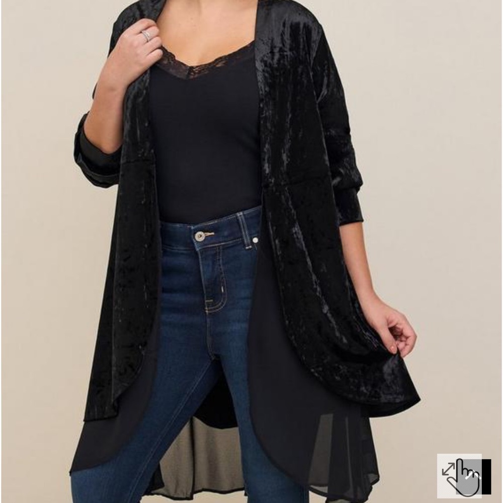 Torrid velvet kimono jacket size 1